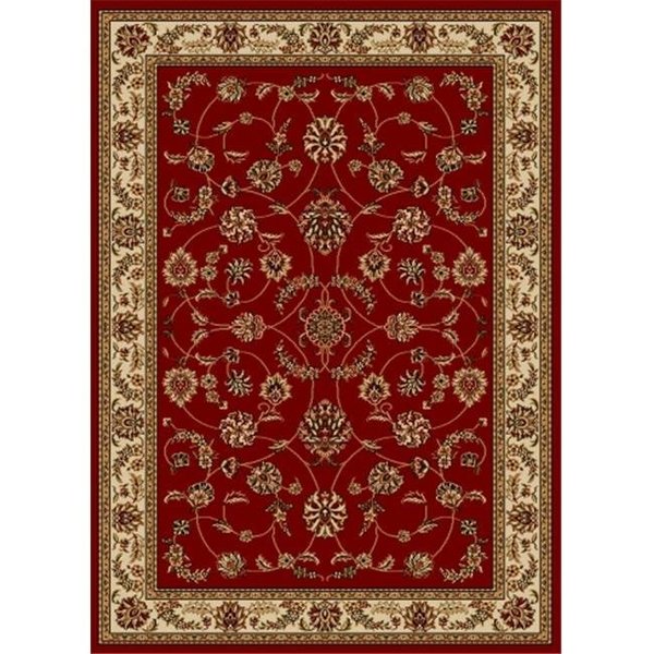 Radici Usa Inc Radici 1596-1334-RED Como Rectangular Red Traditional Italy Area Rug; 2 ft. 2 in. W x 7 ft. 7 in. H 1596/1334/RED